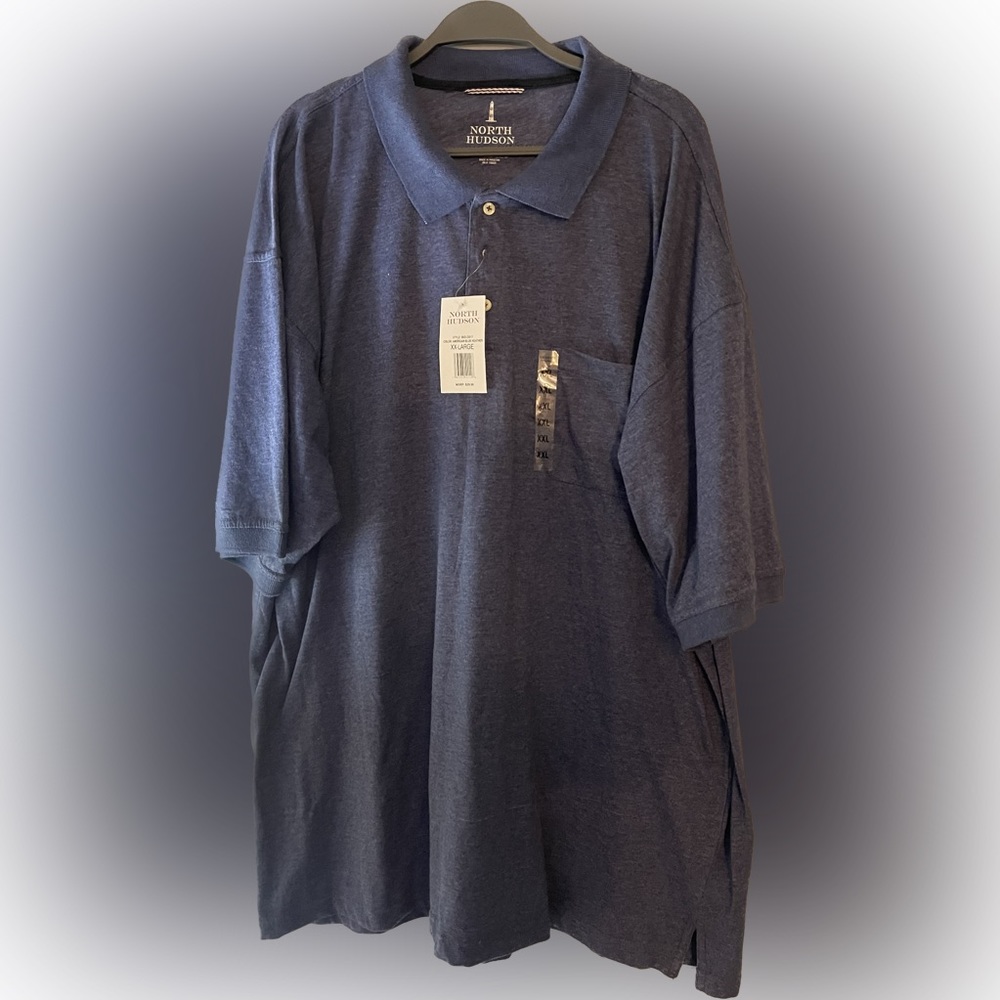 NWT XXL North Hudson Men Blue Polo